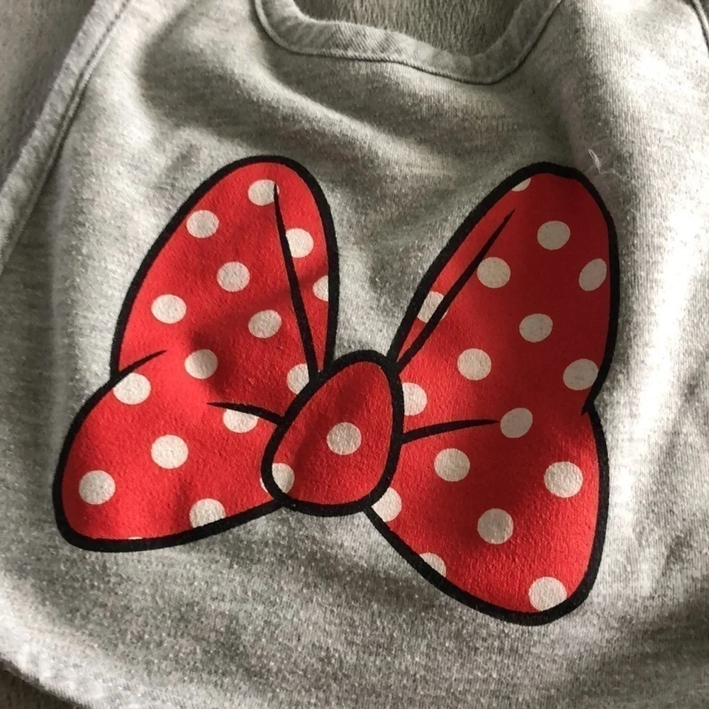 Disney’s Set of 3 red and gray Minnie Mouse bibs